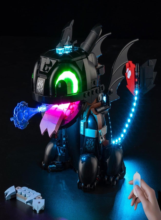 BrickSoul Upgrade Light Kit for Lego 10375 How to Train Your Dragon: Toothless Building Set | with ON/Off & Dimmer Switch & Hidden Cable Tech | Easy Install Lighting Set (10375 Set NOT Included) - Image 1